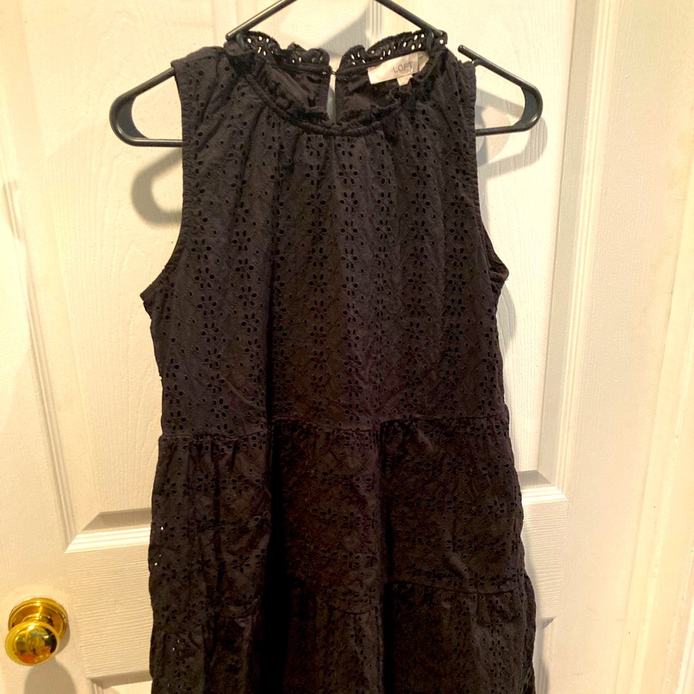 Loft eyelet dress with pockets
